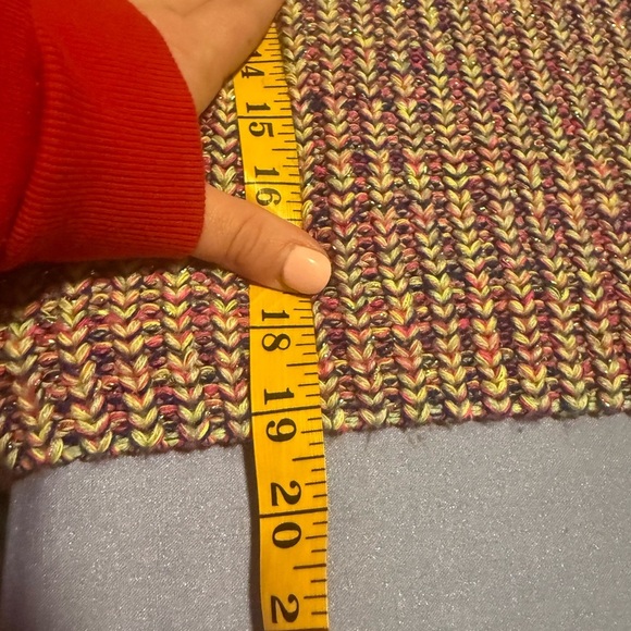 Soho Pink and Purple Crew Neck Sweater Ribbed Knit Relaxed Fit - Picture 4 of 8